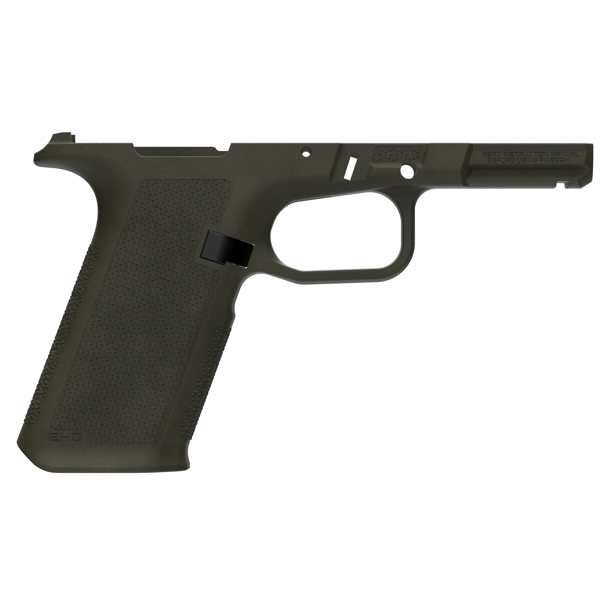Polymer handgun frame with textured grip