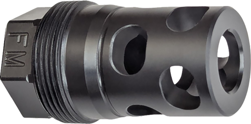 Threaded metal muzzle brake with side ports