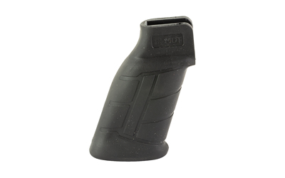 Black angled firearm pistol grip on white background
