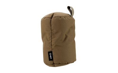 Brown cylindrical pouch with top loop handle