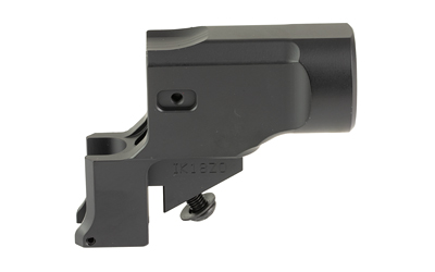 Gray metal rifle stock adapter mount