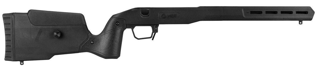 Black tactical rifle stock and chassis
