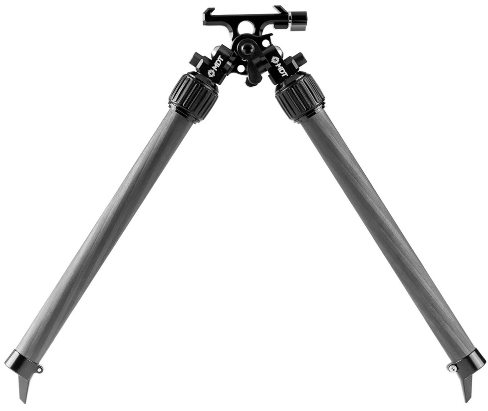 Adjustable metal rifle bipod with extended legs