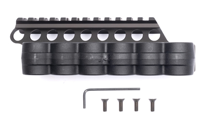 Black metal tactical rail mount with screws