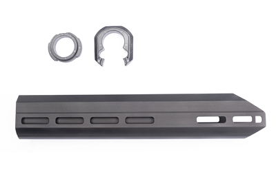 Black metal mounting rail with hardware