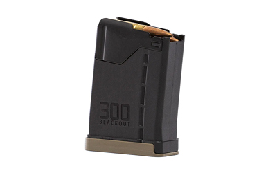 Black 300 Blackout rifle magazine with cartridge