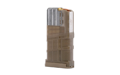 Translucent rifle magazine with visible internal components