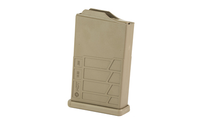 Tan rifle magazine on white background