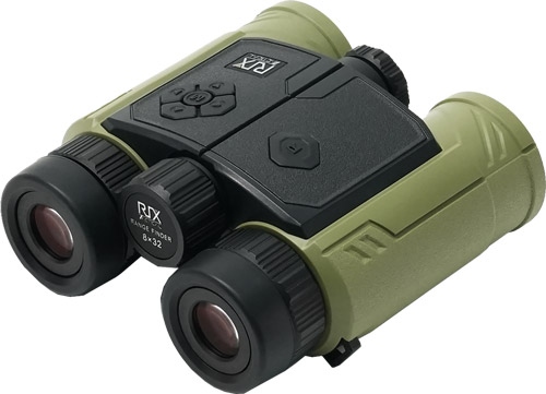 Compact green digital binoculars with control buttons
