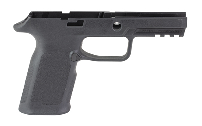 Black polymer handgun frame isolated on white background