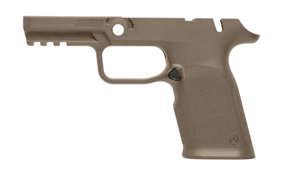 Tan polymer pistol frame without slide