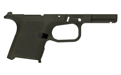 Black polymer handgun frame without slide