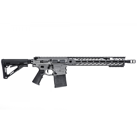 Modern AR-15 style semi-automatic rifle on white background