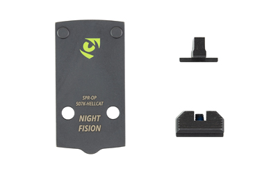 Night vision optic plate with mounting pieces