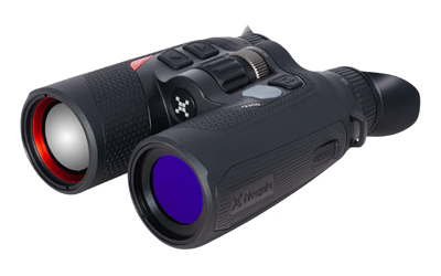 Compact black night vision binoculars with dual lenses