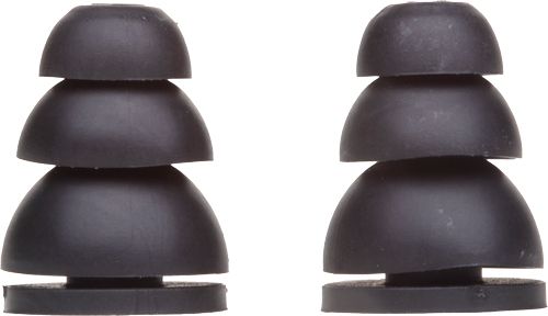Two black rubber vibration isolator mounts