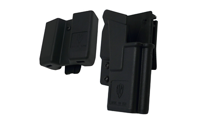 Two black belt-mounted holster clips