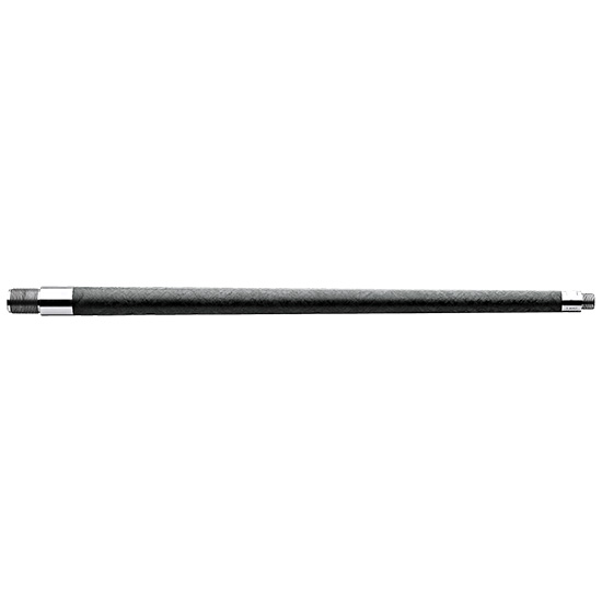 Black metal extension rod with threaded ends