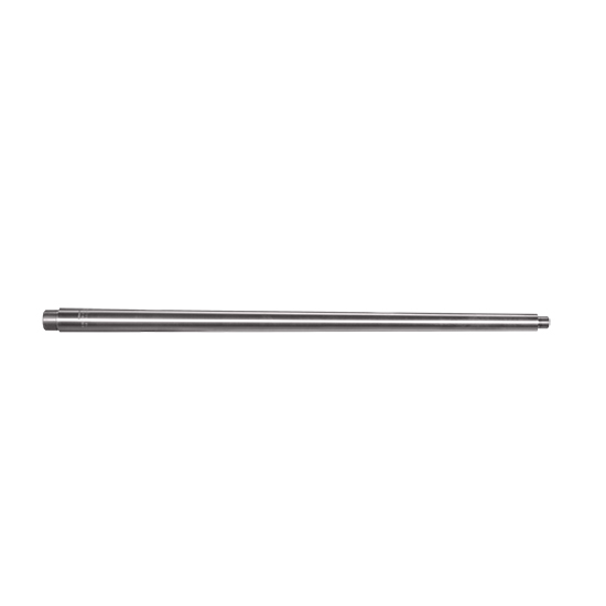 Long cylindrical metal shaft on white background