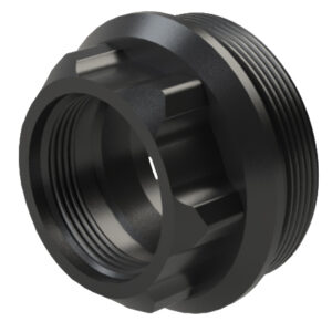 Black threaded metal pipe adapter fitting
