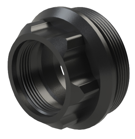 Black threaded metal pipe adapter fitting
