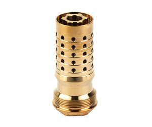 Brass cylindrical nozzle with threaded base