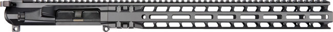 Black AR-15 upper receiver and handguard rail