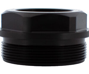 Black threaded metal cylindrical adapter fitting