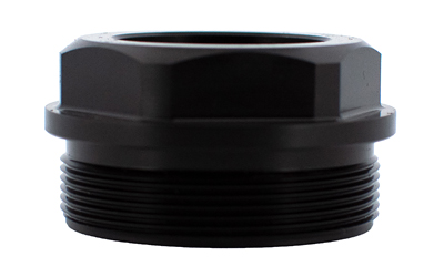 Black threaded metal cylindrical adapter fitting