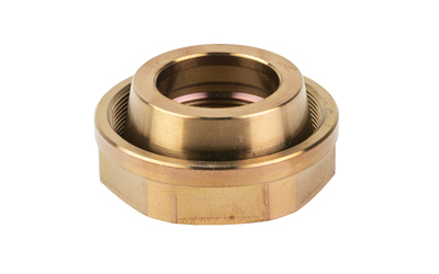 Brass threaded pipe fitting with hex base