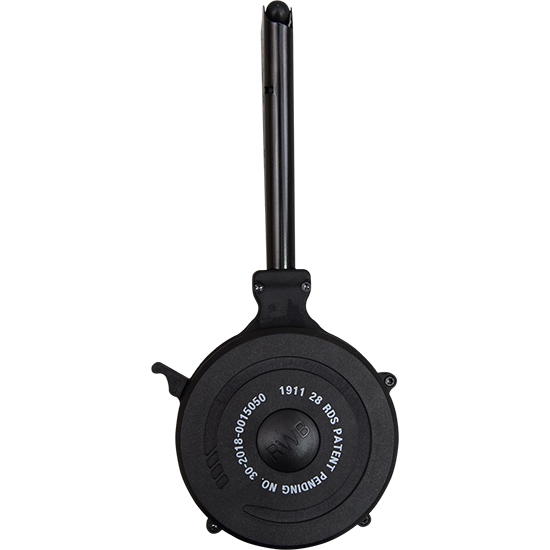 Black drum magazine for firearm
