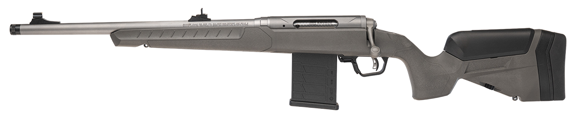 Bolt-action rifle with detachable magazine on white background