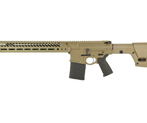 Tan modern semi-automatic rifle on white background