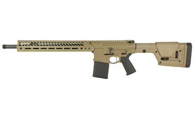 Tan modern semi-automatic rifle on white background