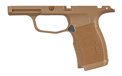 Tan SIG Sauer pistol frame isolated on white
