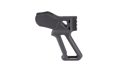 Black adjustable rifle stock on white background