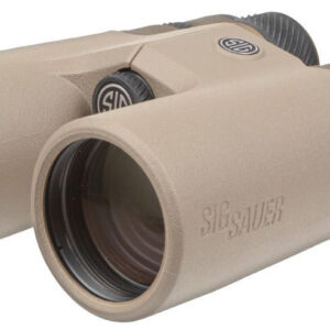 Tan SIG Sauer binoculars on white background