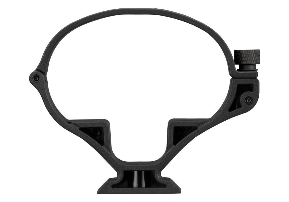 Black metal rifle scope ring mount