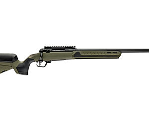 Modern bolt-action rifle with green stock
