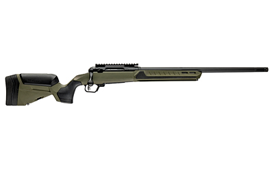 Modern bolt-action rifle with green stock