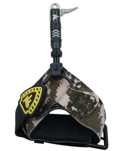 Camouflage wrist strap archery release aid