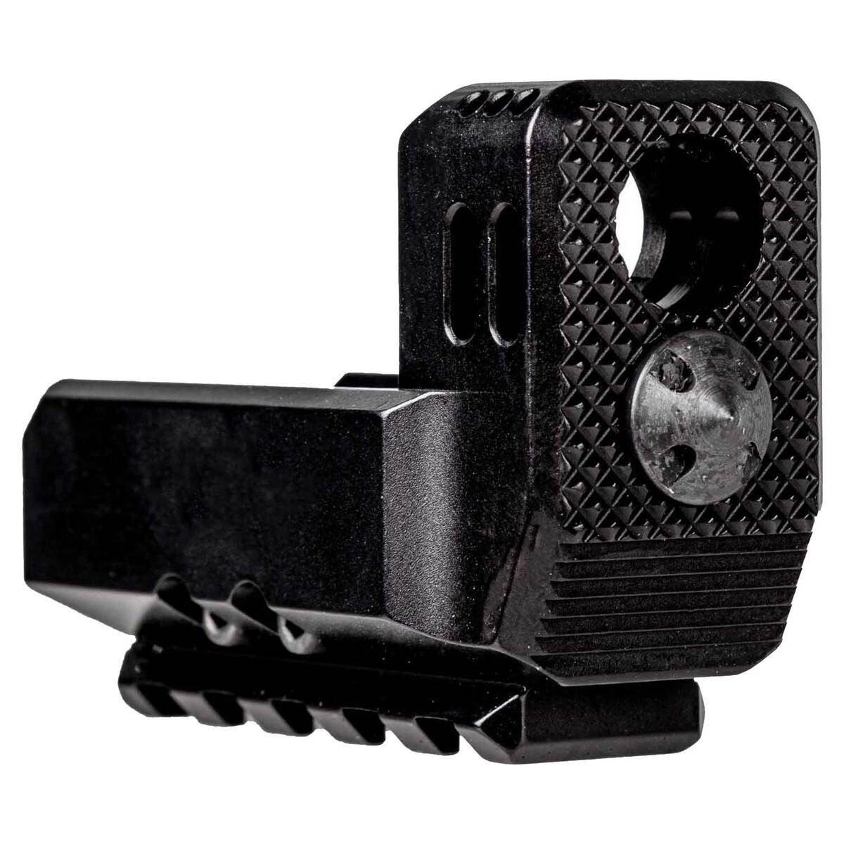 Black metal firearm rear sight on rail mount