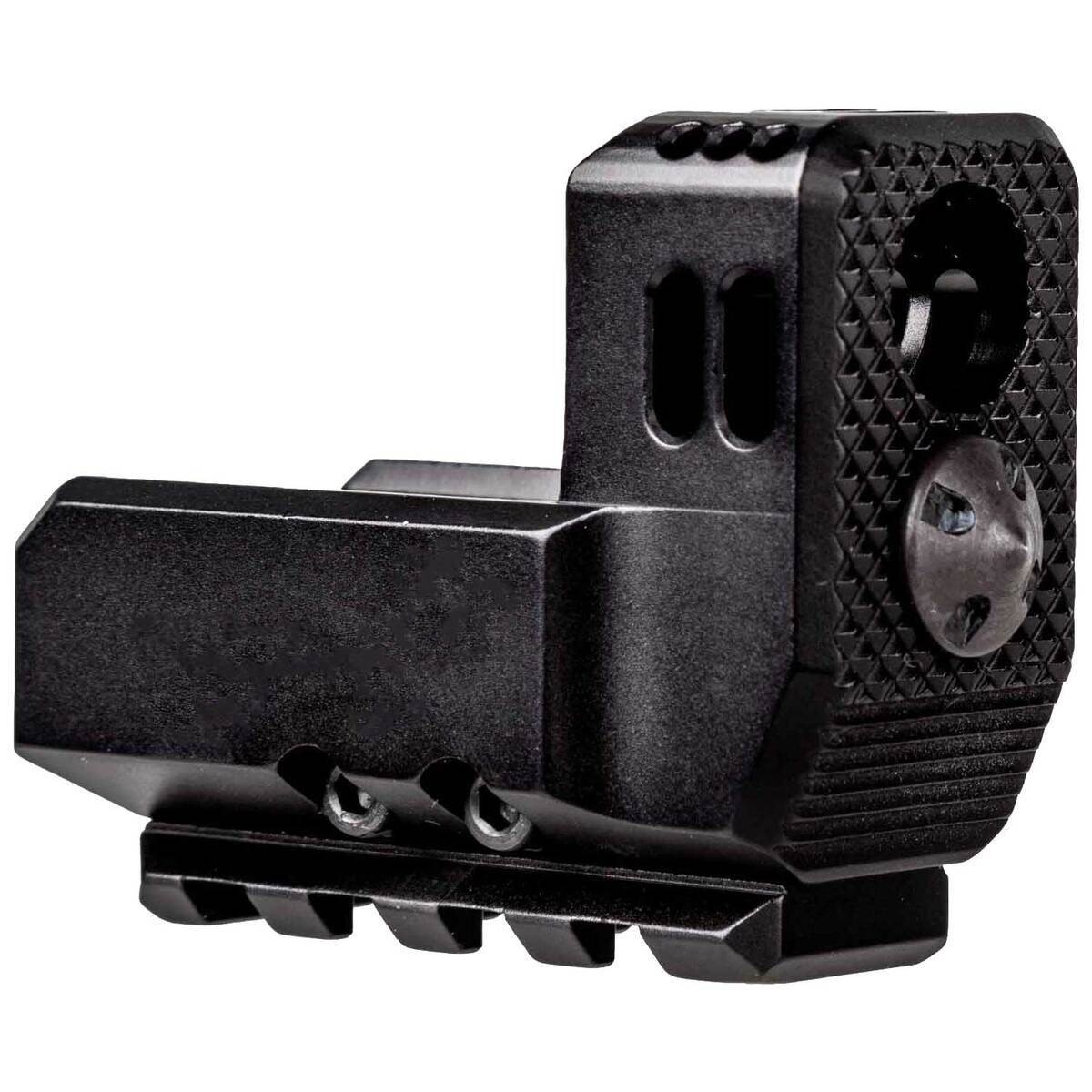 Black metal firearm sight with rail mount