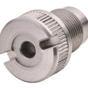 Metal threaded shaft with knurled grip and slot