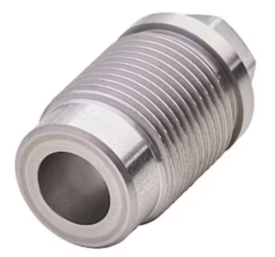 Stainless steel threaded pipe fitting with hex head
