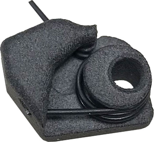Black foam packaging insert with coiled cable