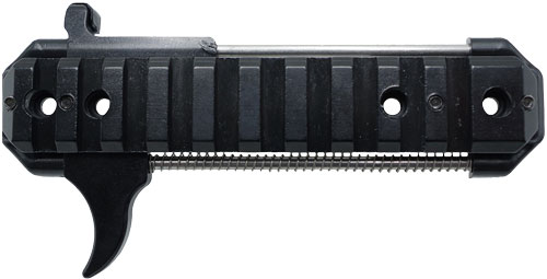 Black metal tactical rail mount with trigger lever