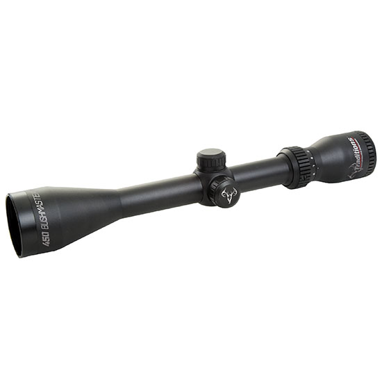Black rifle scope isolated on white background