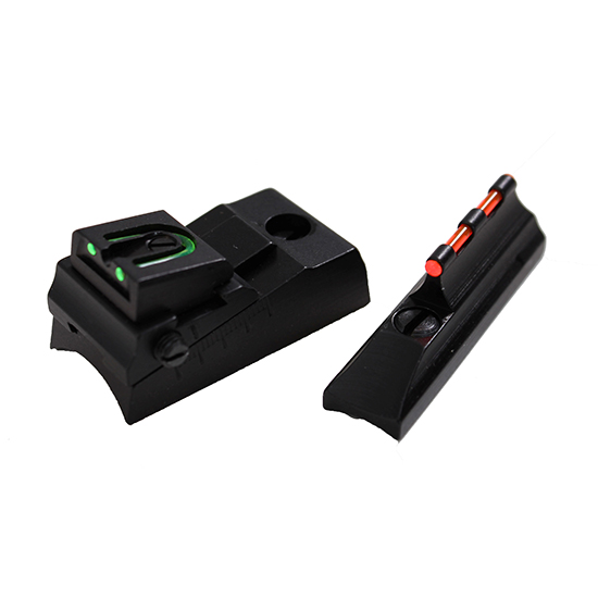 Black fiber optic front and rear gun sights