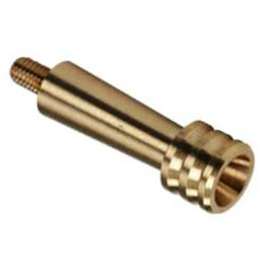 Brass threaded insert with knurled base and hollow tip